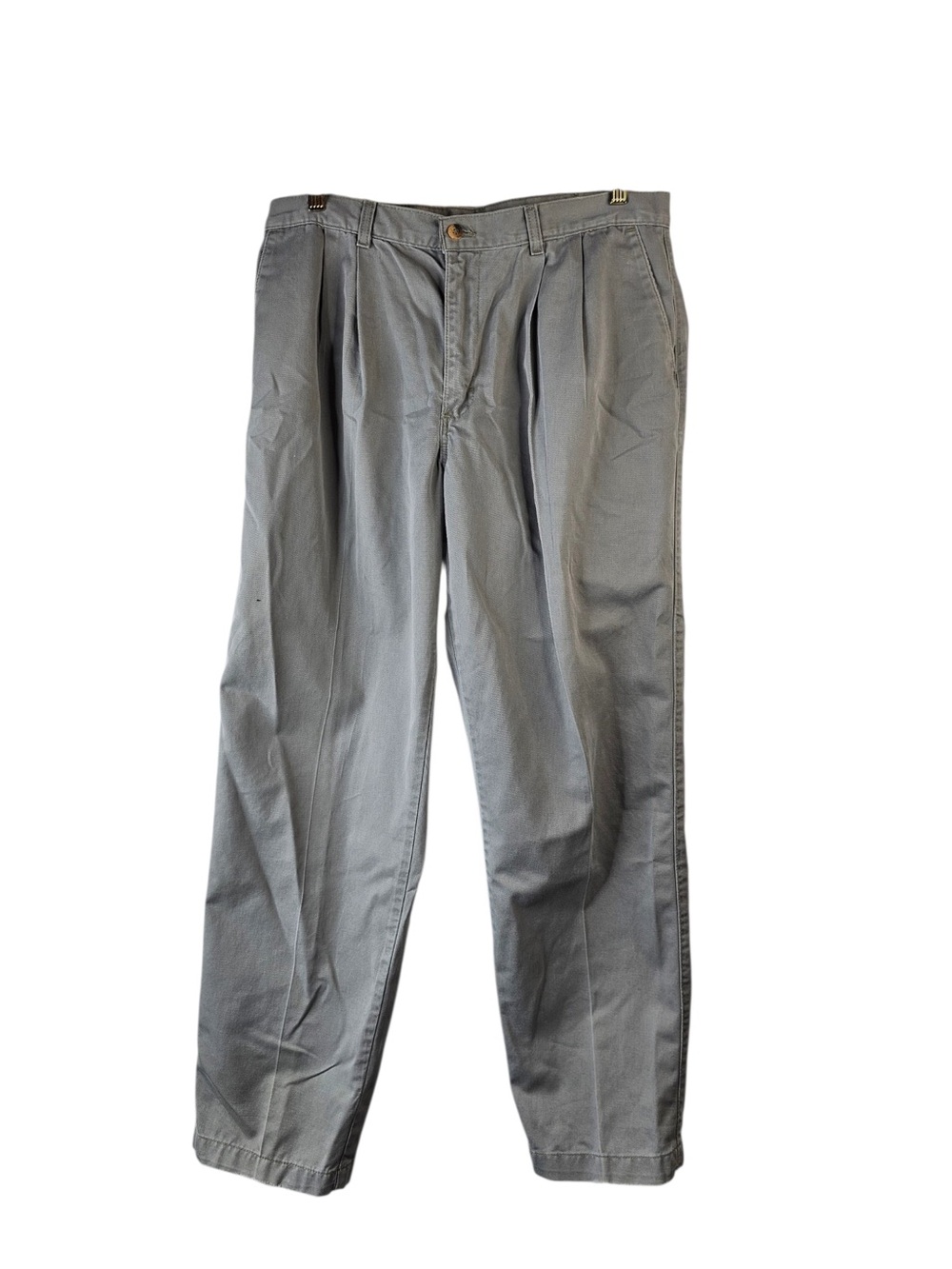 Timber Creek by Wrangler Mens Gray Pleated Front Chino Pants 34x30 N333-001